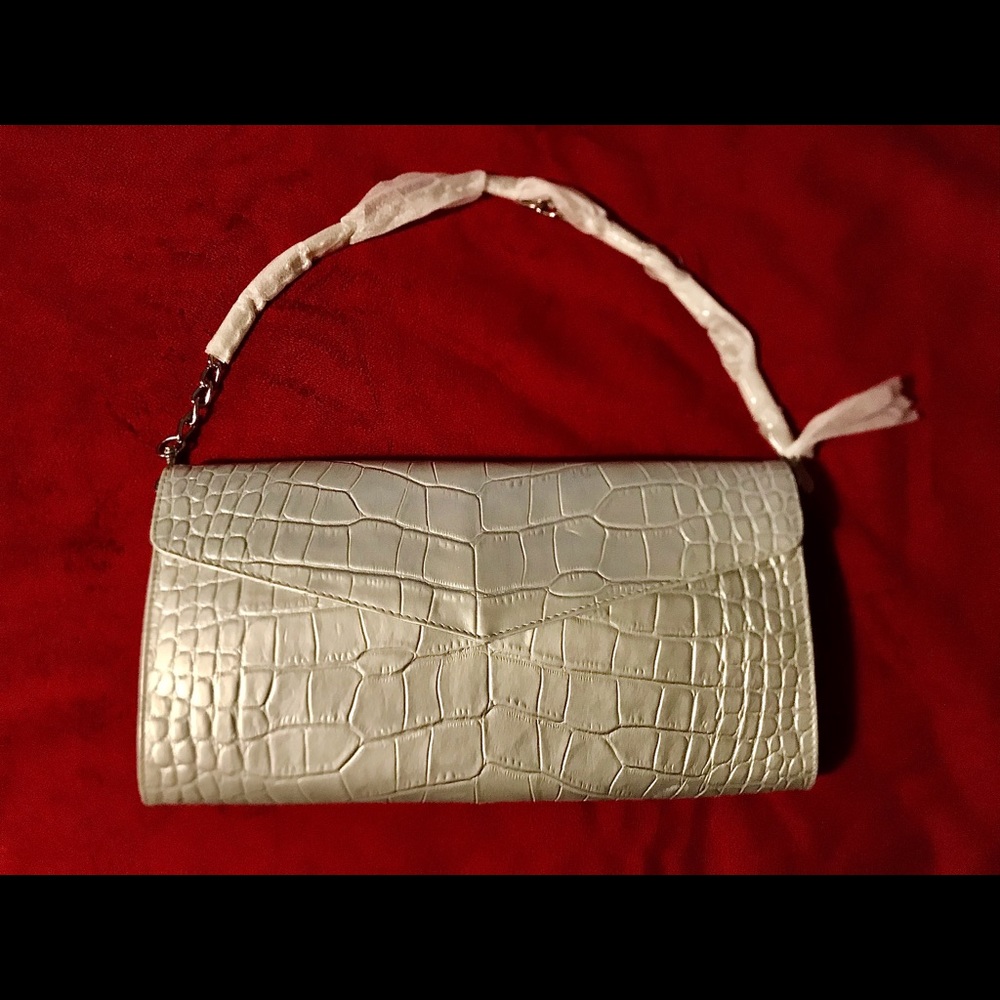 Genuine Leather Silver Purse NWOT